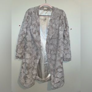 Altar’d State Faux Fur Formal Coat Cream